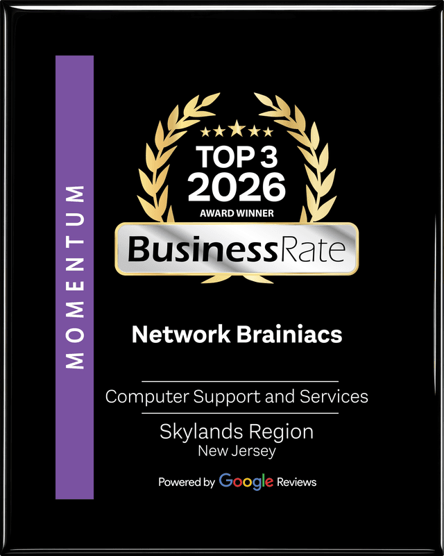 BusinessRate Top 3 2026 Award Winner — Computer Support and Services, Skylands Region, New Jersey, Network Brainiacs