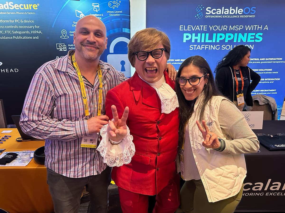 Victor at an event with Austin Powers (character)